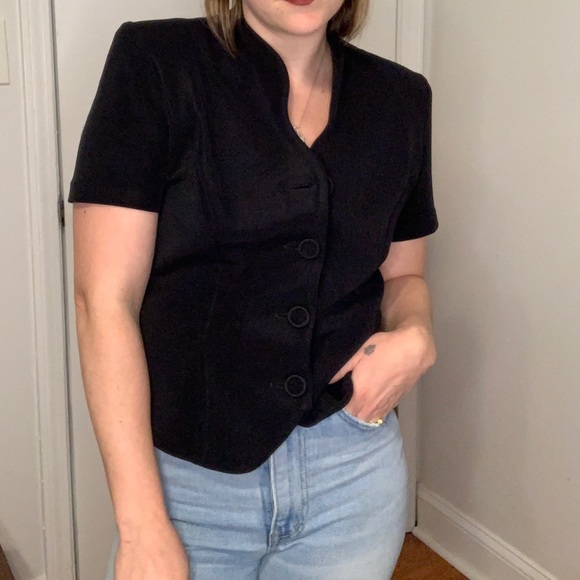 80s/90s crop short sleeve jacket - Picture 2 of 3